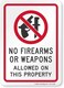 SmartSign "No Firearms or Weapons Allowed on this Property" Label5" x 7" Laminated Vinyl