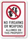 SmartSign "No Firearms or Weapons Allowed on this Property" Label5" x 7" Laminated Vinyl