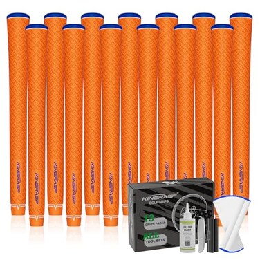 KINGRASP Multi Compound Golf Grips,13 Pack Soft Rubber Grips,Anti‑Slip Cotton Thread Design