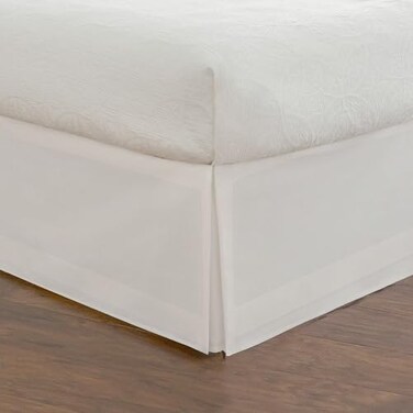 Fresh Ideas Bedding Tailored Bedskirt, Classic 14” Drop Length, Pleated Styling, Twin, White