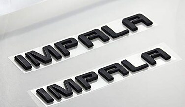 Aimoll Pair Set Impala trunk Emblems 3D Badges Nameplate Letter Replacement for Impala (Gloss Black