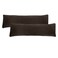 Fresh Ideas Microsuede Body Pillow Cover, 20 inches by 54 inches, Neutral Saddle Brown, 2-Pack