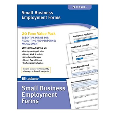 Adams Small Business Employment Forms, 4 Each of 5 Different Forms, Includes Instructions (HV100