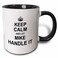 3dRose Ceramic Keep Calm And Let Mike Handle It-Funny Personal Name Mug, 1 Count (Pack of 1, Black