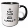 3dRose Ceramic Keep Calm And Let Mike Handle It-Funny Personal Name Mug, 1 Count (Pack of 1, Black