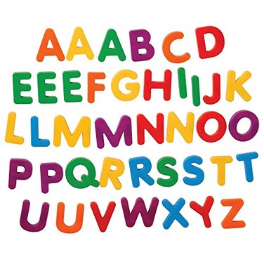Constructive Playthings Giant Magnetic Uppercase Letters, Large Educational Magnets for Kids, BKM-302