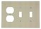 Leviton 3-Gang Combination 2-Toggle Switch 1-Duplex Receptacle Wall Plate, Midway Size, 80521-I, Ivory