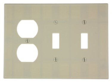 Leviton 3-Gang Combination 2-Toggle Switch 1-Duplex Receptacle Wall Plate, Midway Size, 80521-I, Ivory