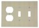 Leviton 3-Gang Combination 2-Toggle Switch 1-Duplex Receptacle Wall Plate, Midway Size, 80521-I, Ivory