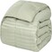 Superior Reversible Down Alternative Polyfill Blanket with Striped Microfiber Shell - Full/Queen, Sage