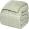 Superior Reversible Down Alternative Polyfill Blanket with Striped Microfiber Shell - Full/Queen, Sage