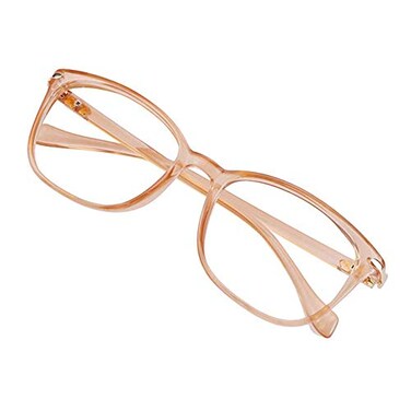 VisionGlobal Blue Light Blocking Glasses for Women Men, Stylish Square Frame(Champagne,No Magnification
