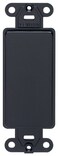 Leviton Decora Plastic Adapter Plate, Blank, No Hole, With-Ears, and Two, Mounting Screws, 80414-E, Black