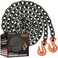 VULCAN Binder Chain Tie Down with Grab Hooks - Grade 80-3/8 Inch x 20 Foot - 7,100 Pound Safe Working Load