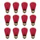 Xtricity Incandescent S14 Edison Light Bulb, String Light Replacement, E26 Medium Base, 130V, Red (12 Pack