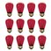 Xtricity Incandescent S14 Edison Light Bulb, String Light Replacement, E26 Medium Base, 130V, Red (12 Pack
