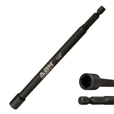 ABN 1/4 IN Impact Nut Driver Tool - SAE 6 IN Long Shank Nut Driver Bits Magnetic Tip Sockets, 1/4 IN Hex Shank