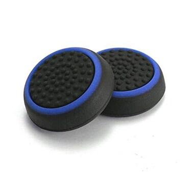 SZLG Silicone Thumb Stick Joystick Cap Analog Grip Thumbsticks Cap Cover Case for Switch NS Controller (Black-Blue