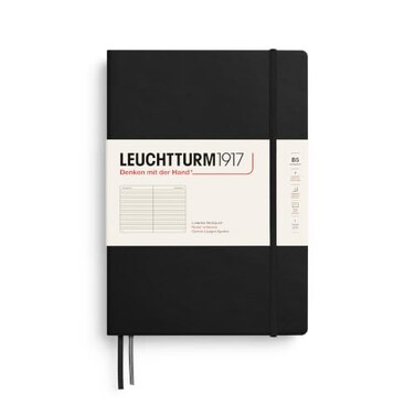 LEUCHTTURM1917 - Notebook Hardcover Composition B5-219 Numbered Pages for Writing and Journaling (Black, Ruled