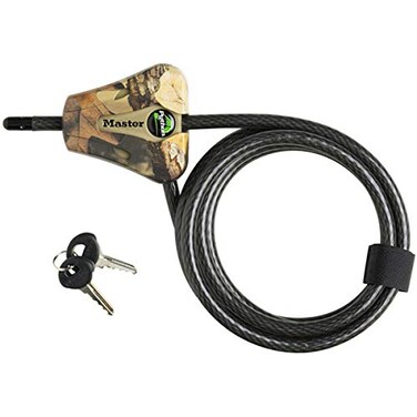 Master Lock Keyed Alike Python Trail Camera Adjustable Camouflage Cable Locks w/32 Keys, 8418KA-16 CAMO 16-Pack
