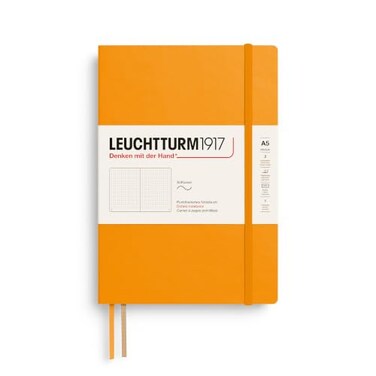 LEUCHTTURM1917 - Notebook Softcover Medium A5-123 Numbered Pages for Writing and Journaling (Rising Sun, Dotted