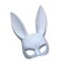 GSHLLO Plastic Bunny Rabbit Masquerade Half Mask - Bunny Ear Party Ball Mask Cosplay Accessory for Easter Halloween White