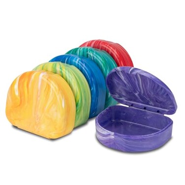 Practicon Marble Retainer Cases, Clear Aligner Case, Dental Orthodontic Retainer Boxes, Mouth Guard Holder, 6 Pack