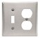 Leviton 2-Gang 1-Toggle 1-Duplex Device Combination Wallplate, Standard Size, Device Mount, Stainless Steel, 84005-40