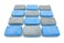 Autofiber [Saver Applicator Terry] Microfiber Ceramic Coating Applicator Sponge with Plastic Barrier - 12 pack (Blue/Gray, Thin
