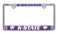 AMG Auto Emblems Officially Licensed Premium Shiny Chrome Metal License Plate Frame - Second Generation - Mascot Version (Kansas State