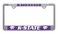 AMG Auto Emblems Officially Licensed Premium Shiny Chrome Metal License Plate Frame - Second Generation - Mascot Version (Kansas State