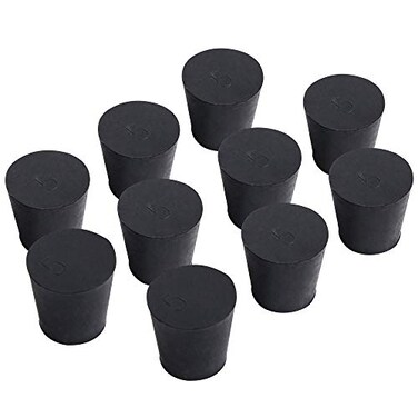 Enjoyist 10-Pack (Same SizeSolid Rubber Stoppers - Size5-29mm (1.14inx 22mm (0.86in- 28mm (1.10inLong - Black Lab Plug