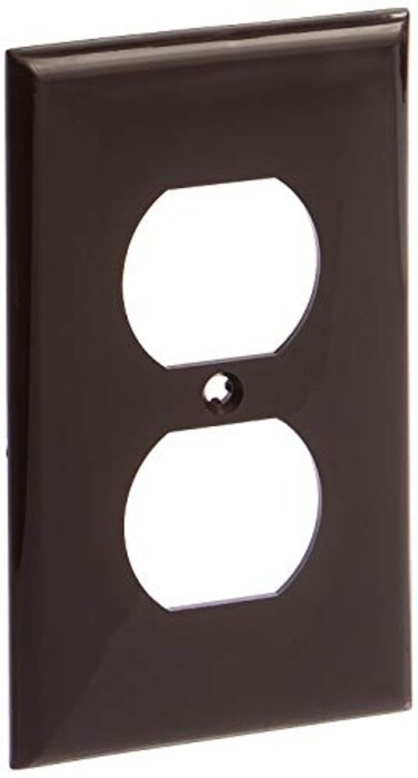 Leviton 80703 1-Gang Duplex Device Receptacle Wallplate, Standard Size, Thermoplastic Nylon, Device Mount, Brown, 20-Pack