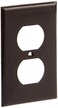 Leviton 80703 1-Gang Duplex Device Receptacle Wallplate, Standard Size, Thermoplastic Nylon, Device Mount, Brown, 20-Pack