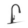 KOHLER K-597-BL Simplice Pull Down Kitchen Faucet, 3-Spray Faucet, Kitchen Sink Faucet with Pull Down Sprayer, Matte Black
