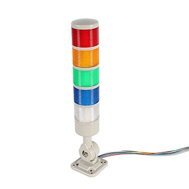LUBAN LED Signal Tower Stack Lights, Andon Warning Columns, Flashing/Steady Rotatable Lights, 12V 24V DC (5-Layer, Buzzer