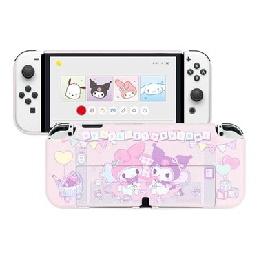 Kuitmor Protective Shell for Switch OLED, Dockable Integrated Hard Cover Skin Compatible with Switch OLED and Joystick - KLM