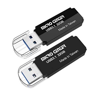 INLAND Micro Center Pro 2 Pack 32GB USB 3.1 Gen1 Flash Drive Faster USB Stick External Data Storage Thumb Drive (32GB 2-Pack, Black