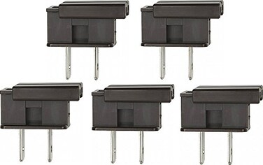 Creative Hobbies Easy Snap On End Plug, Replacement Electical Plug for SPT-1 Wire - Polarized, 8 Amp, 125 Volt, Brown5 Pack