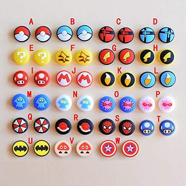 Ambertown Silicone Analog Thumb Grip Stick Set Joystick Cap Thumbstick Cover Caps for Switch NS Switch Lite Controller Thumbsticks Cap (K