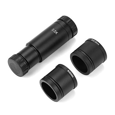 Walfront Microscope Adapter 0.5× C Mount Lens Adapter Set 23.2 Turn 30mm/23.2mm Turn 30.5mm Interface for CCD Camera and Digital Eyepiece