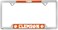 AMG Auto Emblems Officially Licensed Premium Shiny Chrome Metal License Plate Frame - Second Generation - Mascot Version (Clemson