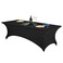 FORLIFE Spandex Table Cover - Fitted 8ft Rectangular Tablecloth, Stretch Patio Cover, Universal for Wedding, Banquet, Party (Black