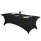 FORLIFE Spandex Table Cover - Fitted 8ft Rectangular Tablecloth, Stretch Patio Cover, Universal for Wedding, Banquet, Party (Black