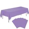 tujol Lavender 6 Pack Plastic Table Cloth 54" x 108", Disposable Tablecloths Rectangle Table Cover, Plastic Tablecloths for Parties