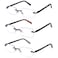 FEIVSN 3 Pack Rimless Reading Glasses for Men Blue Light Blocking Readers Spring Hinge Metal Arms Sturdy Stylish Computer Glasses1.75