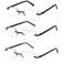 FEIVSN 3 Pack Rimless Reading Glasses for Men Blue Light Blocking Readers Spring Hinge Metal Arms Sturdy Stylish Computer Glasses1.75