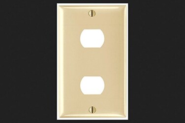 Legrand PassSeymour K2I Plastic Despard Opening Wall Plate, 1 Gang, Two Horizontal Opening, Includes Mounting Straps, Ivory (1 Count