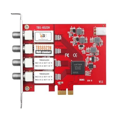 TBS6522H Quad Tuner PCIe Card DVB-S2X S2 S T2 T C2 C ISDB-T ATSC1.0 Multi Standard Digital TV Card Live TV/Window/Linux/HTPC/IPTV Server