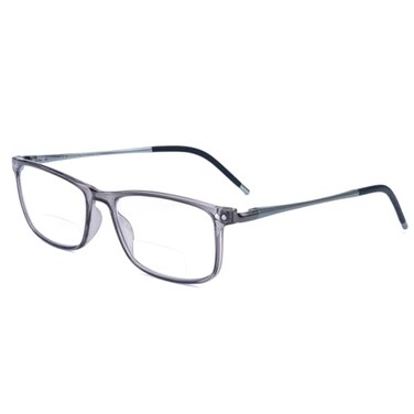 SKYOAK Superb Extremely Light Bifocal Reading Glasses Men Aluminum Arm TR90 Frame Blue Light Blocking Computer Readers Spring Hinge2.5 Grey